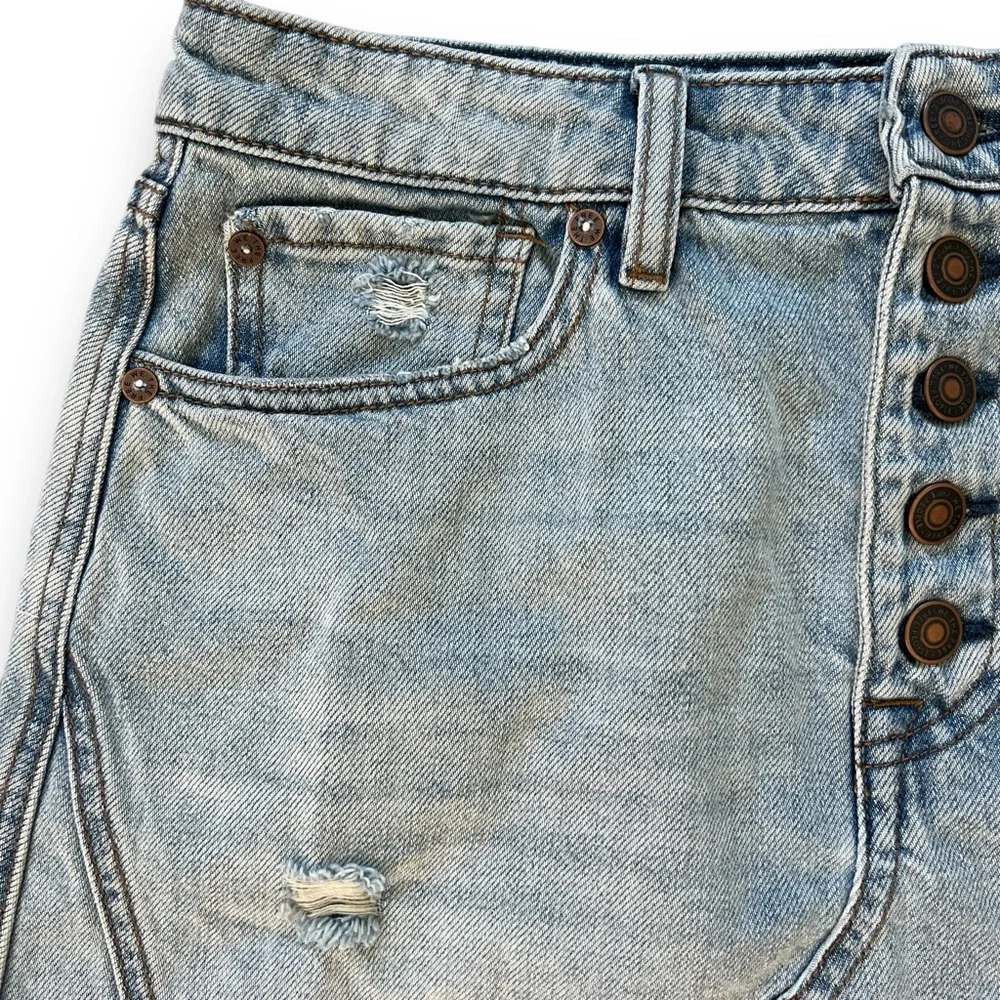 NWT Free People We The Free Denim Skirt Breezy Button Fly